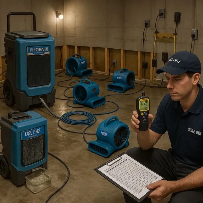 Structural Drying and Dehumidification process in Oneida, TN
